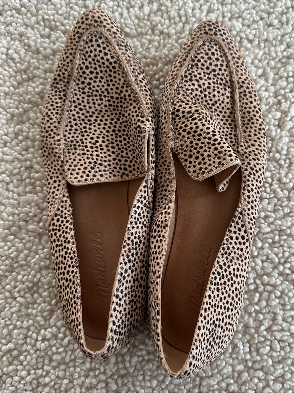 Madewell The Frances Skimmer in Calf Hair Muted Shell Multi 6.5